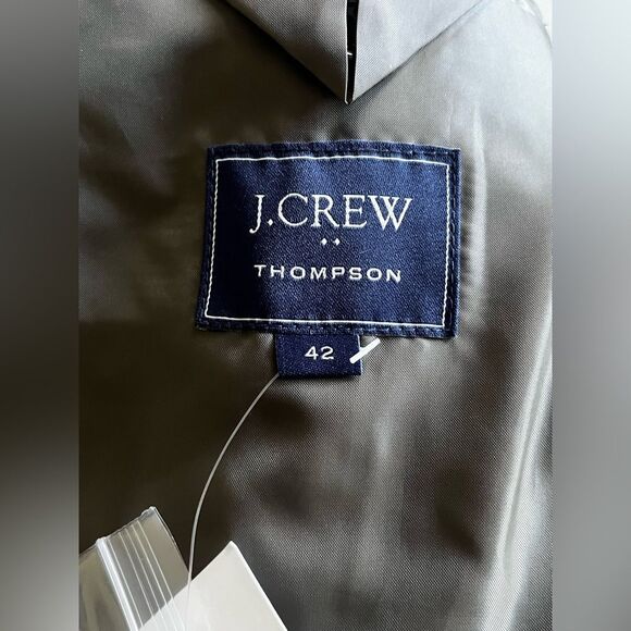 J Crew Thompson Mens Trench Coat Winter Wool Blend Jacket Overcoat Olive NEW - Picture 9 of 11